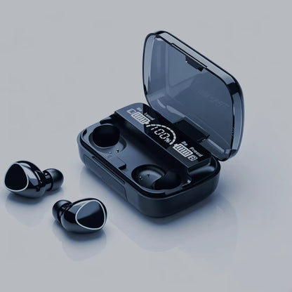 9D Stereo Surround Sound Bluetooth Earphones Sports In-Ear Wireless Headphones Featuring LED Digital Battery Display