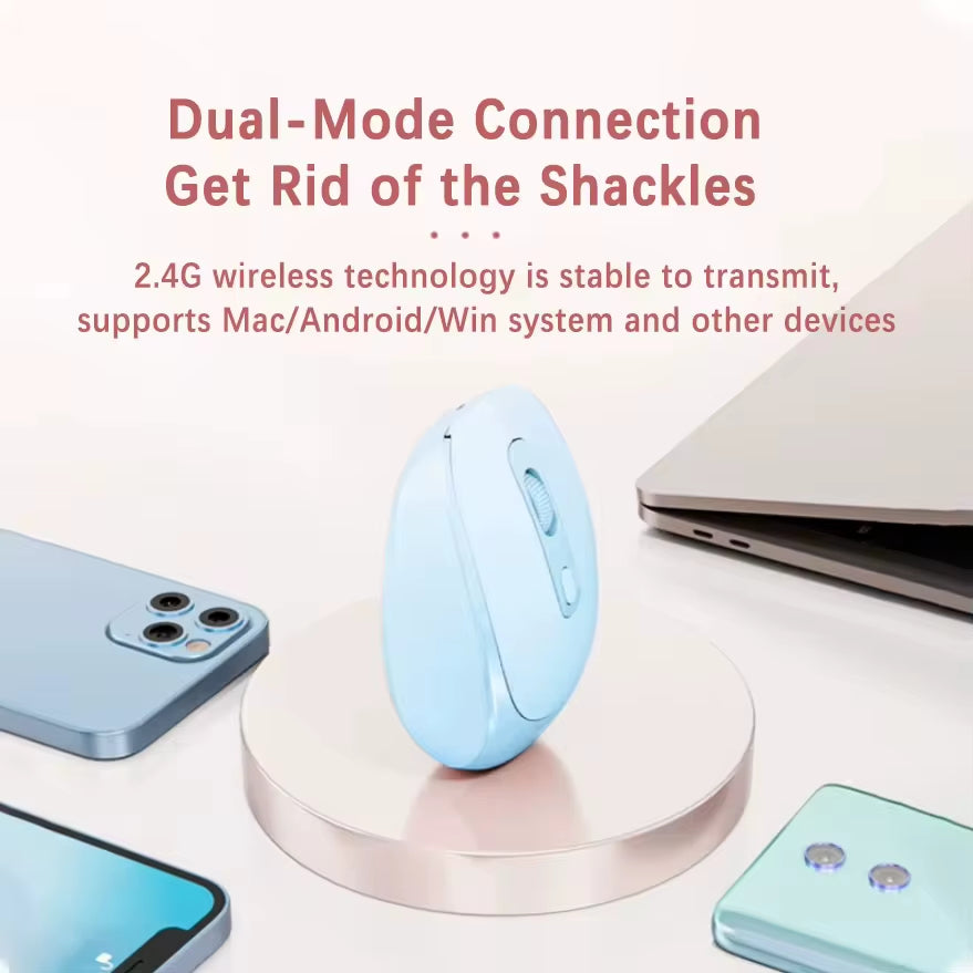 Rechargeable Wireless Computer Mouse 2.4G Bluetooth-Compatible Wireless Mouse USB Silent Gamer Mice for PC Laptop Macbook Tablet