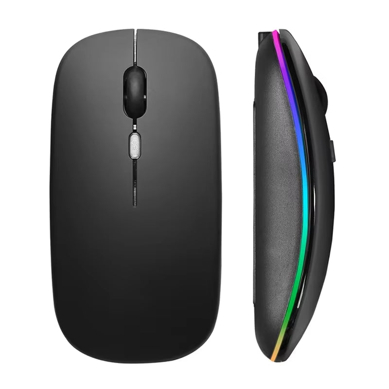 2.4Ghz Rechargeable Wireless Mouse Quiet Ergonomic 1600DPI Optical Mice with USB Receiver for Laptop PC Notebook