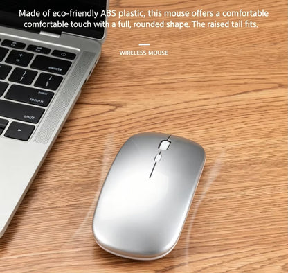 2.4Ghz Rechargeable Wireless Mouse Quiet Ergonomic 1600DPI Optical Mice with USB Receiver for Laptop PC Notebook