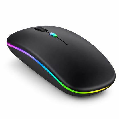 2.4Ghz Rechargeable Wireless Mouse Quiet Ergonomic 1600DPI Optical Mice with USB Receiver for Laptop PC Notebook