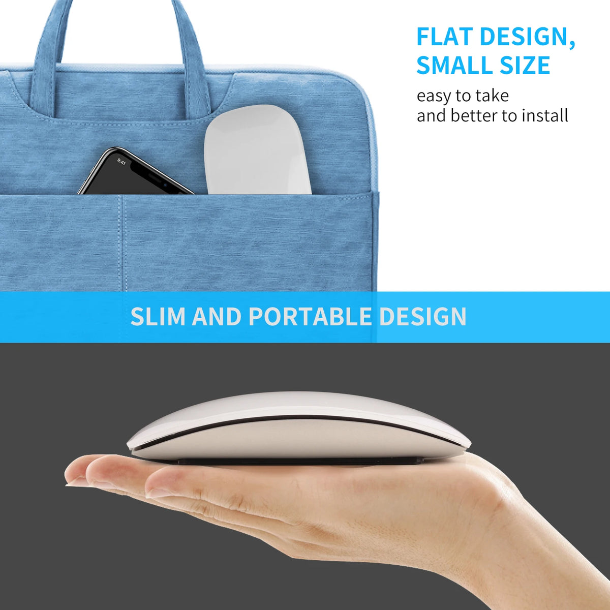 2.4G Wireless Bluetooth Mouse Dual Mode 1600DPI Adjustable 2.4G Type-C Rechargeable Mice Silent Ergonomic Portable Office Mouse
