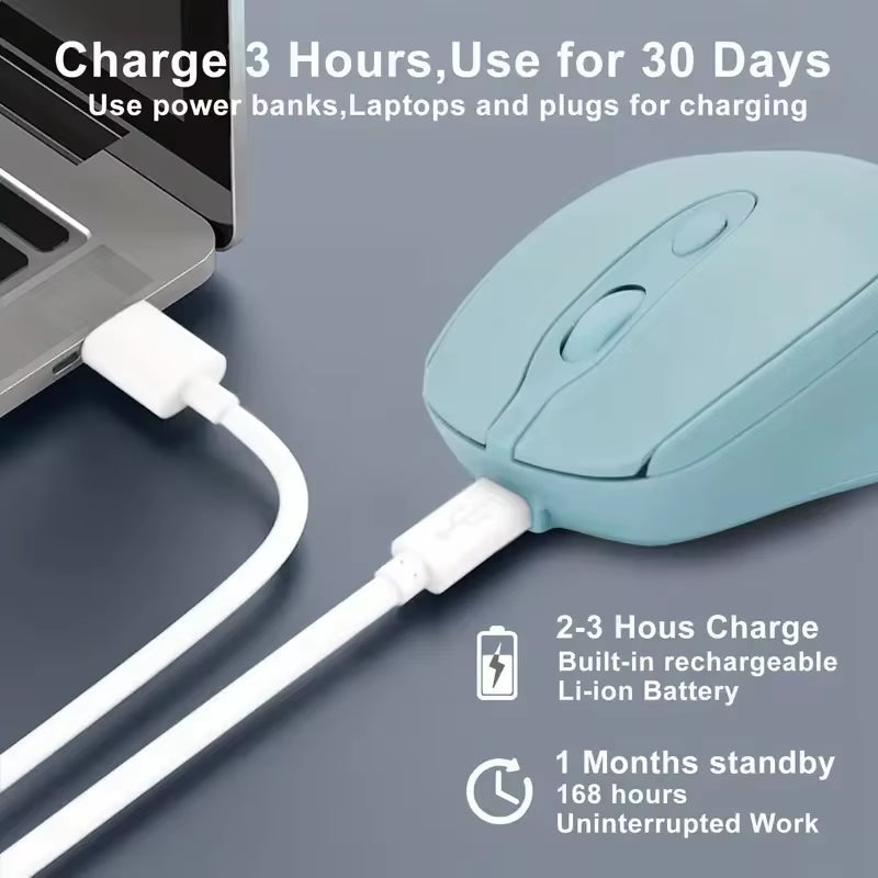 Rechargeable Wireless Computer Mouse 2.4G Bluetooth-Compatible Wireless Mouse USB Silent Gamer Mice for PC Laptop Macbook Tablet