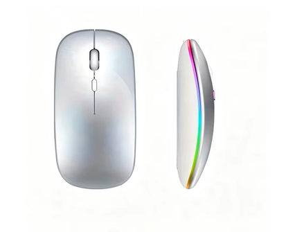 2.4Ghz Rechargeable Wireless Mouse Quiet Ergonomic 1600DPI Optical Mice with USB Receiver for Laptop PC Notebook