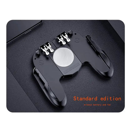 Smartphone Game Trigger Controller Joystick with Cooling Fan for FPS PUBG Iphone Ios Android Smartphone Gamepad Fan Cooler